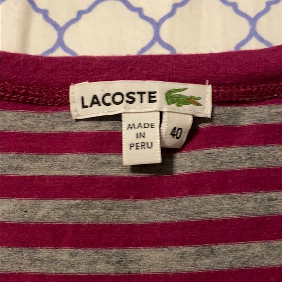 Lacoste V Neck Long sleeve Tee - Picture 2 of 5